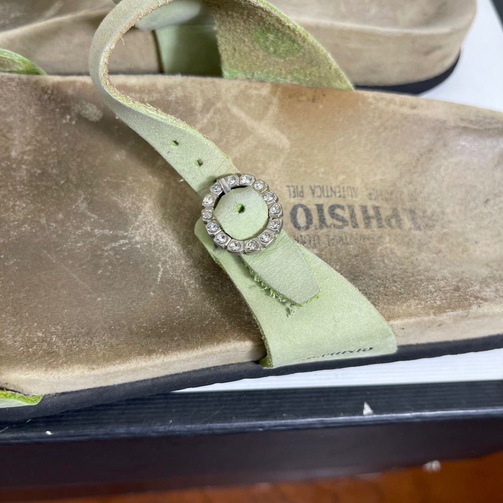 Mephisto Norie Green Nubuck Leather Slide Sandals Slip On Women's 41 EU/11 US - Picture 9 of 13